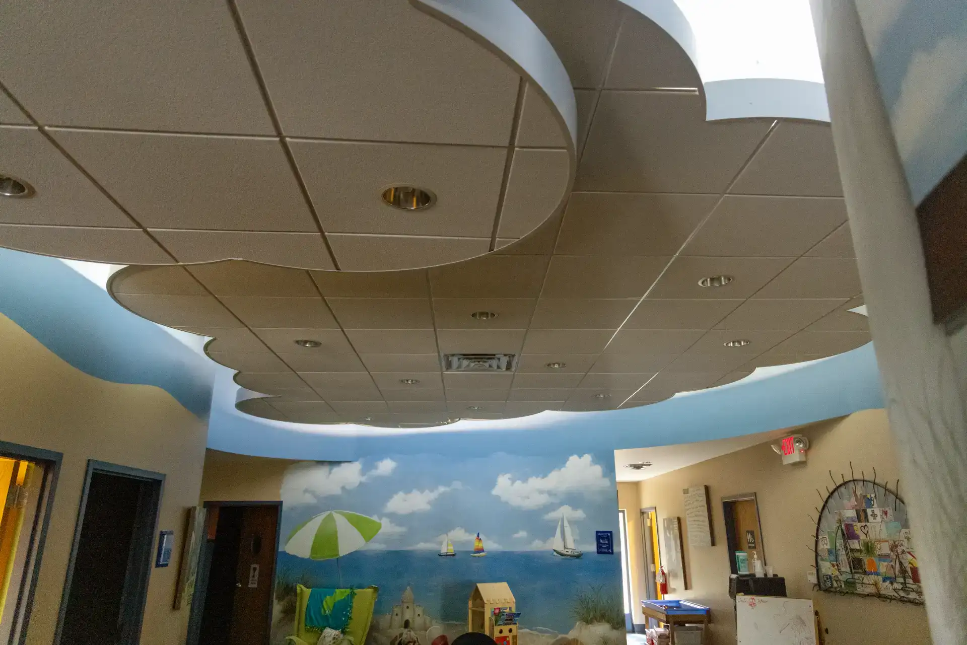 Amazing cloud-like ceiling and sky indoors